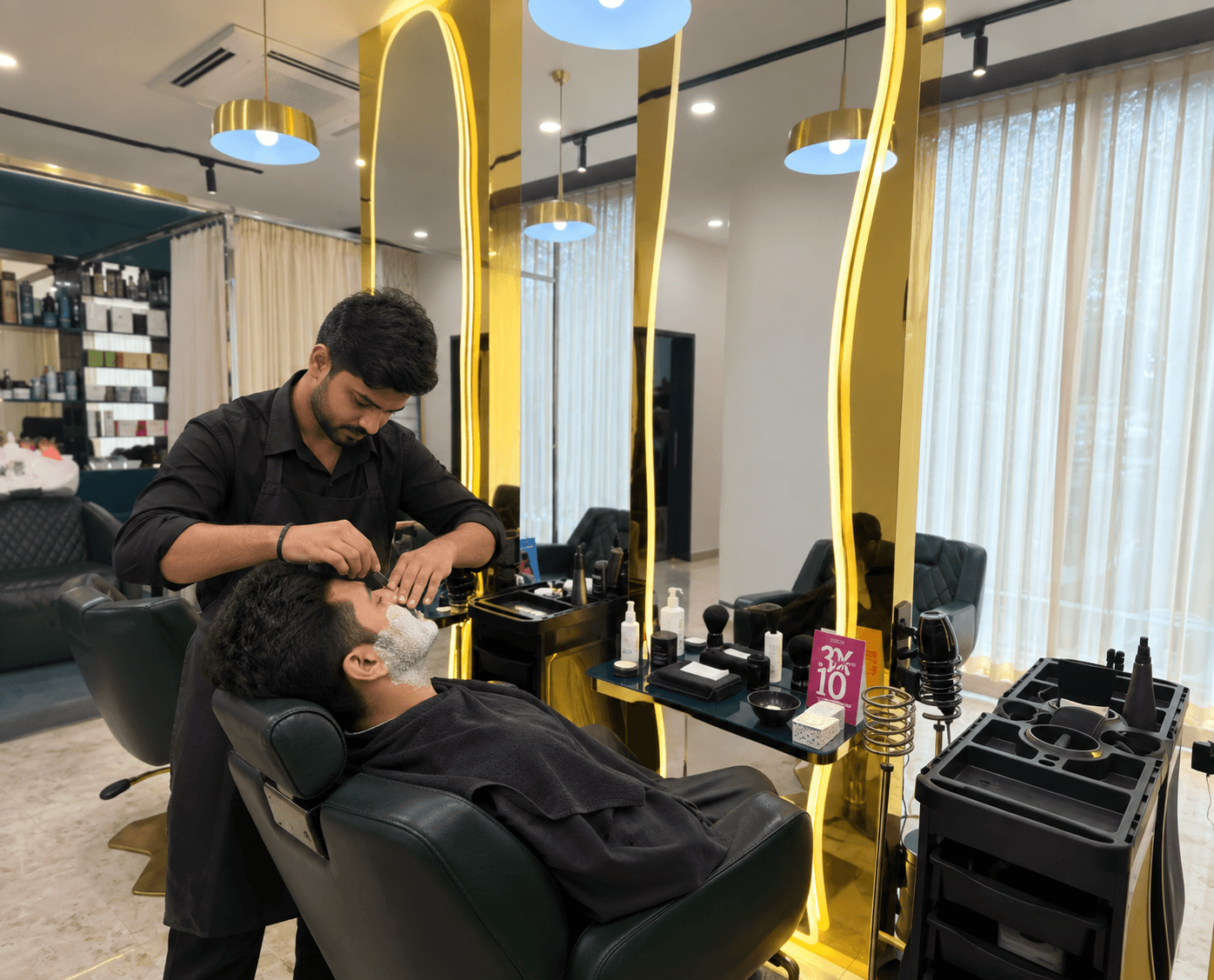 Consultation and treatment in the studio
